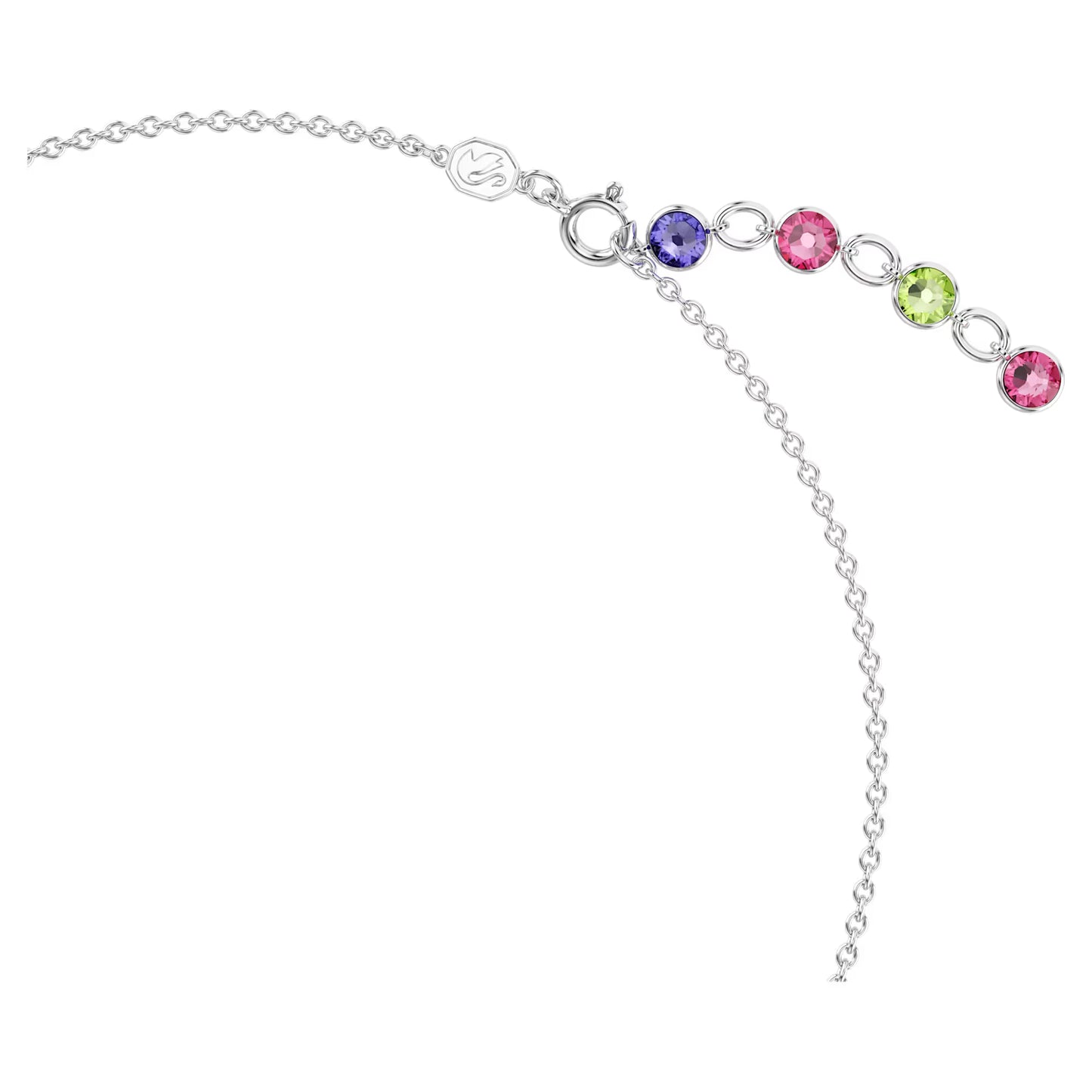 Gema necklace, Mixed cuts, Multicolored, Rhodium