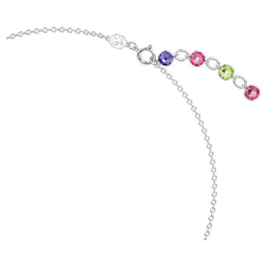 Gema necklace, Mixed cuts, Multicolored, Rhodium