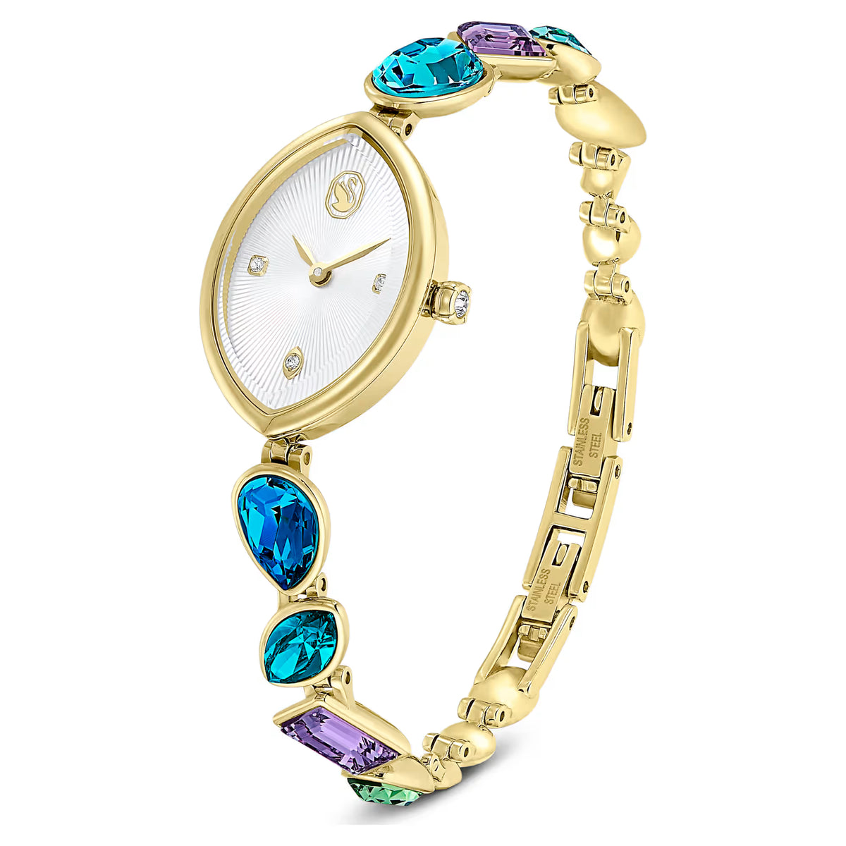 Gema watch, Crystal bracelet, Gold tone, Gold-tone finish