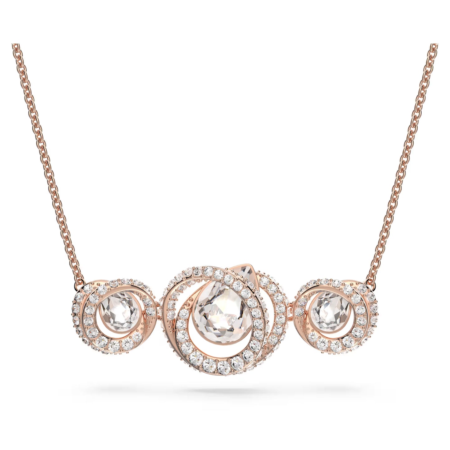 Generation necklace, White, Gold-tone plated