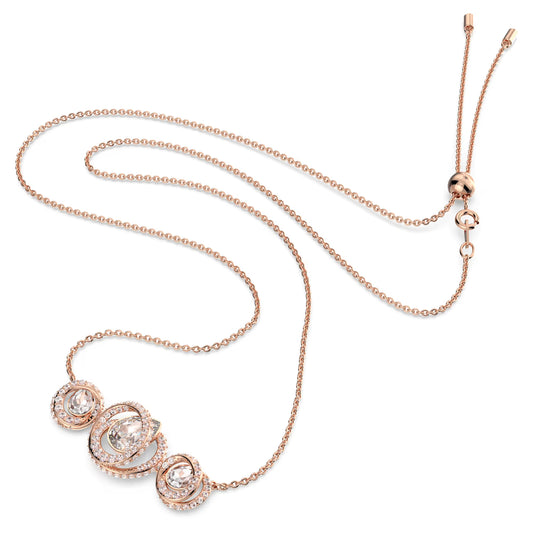 Generation necklace, White, Gold-tone plated