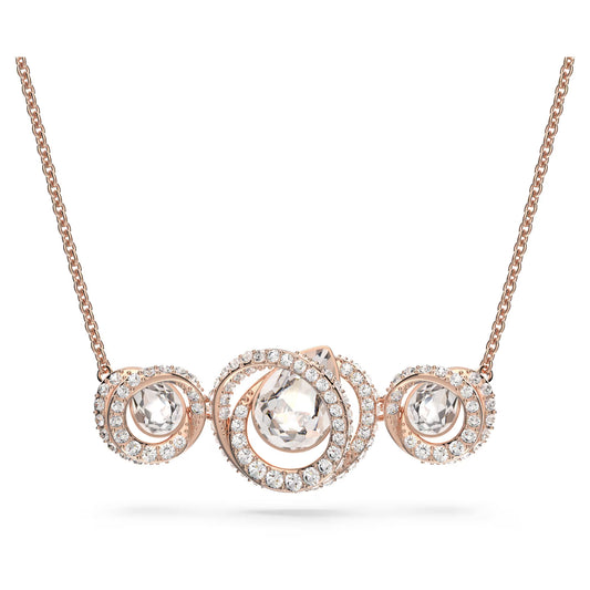 Generation necklace, White, Rose gold-tone plated