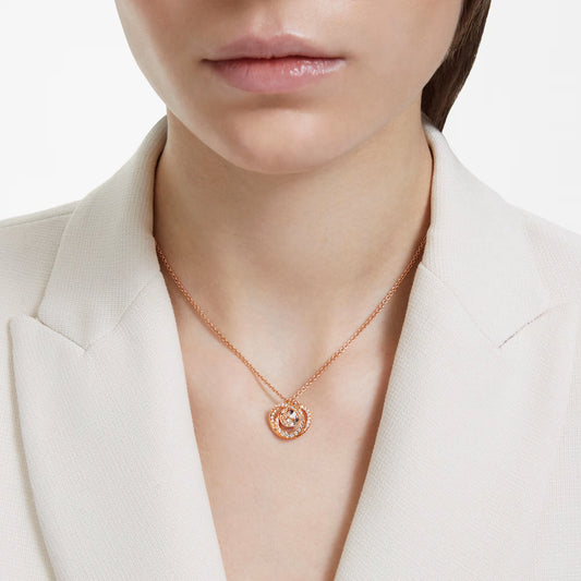 Generation pendant, White, Rose gold-tone plated