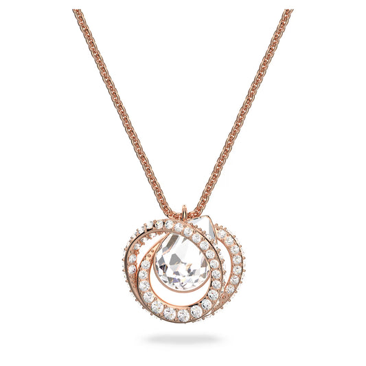 Generation pendant, White, Rose gold-tone plated