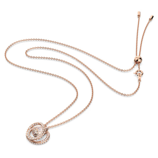 Generation pendant, White, Rose gold-tone plated