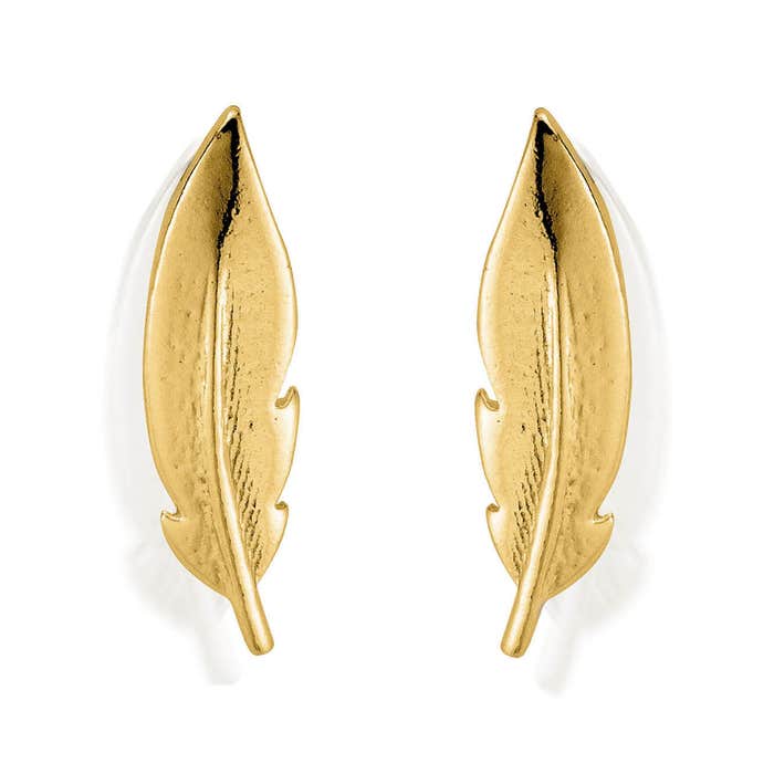 Feather Cuff Earrings - Gold