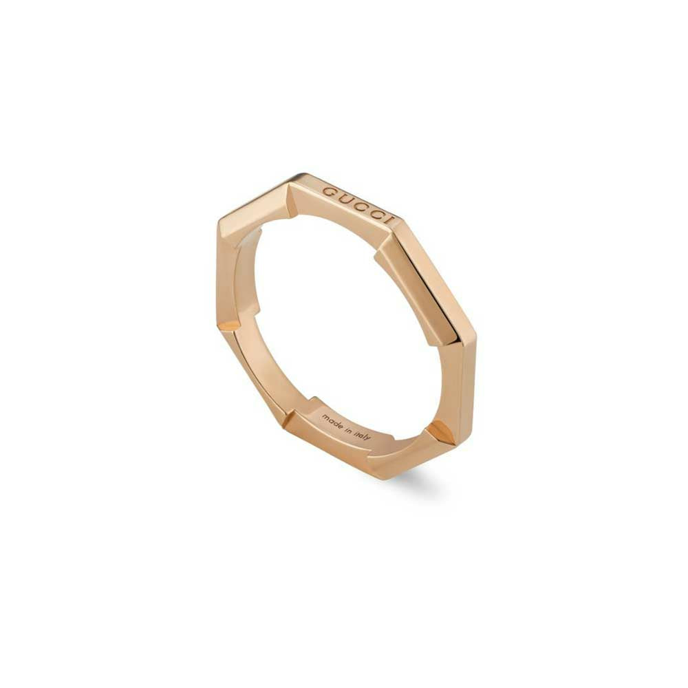 18k Rose Gold GUCCI Link to Love Mirrored Ring