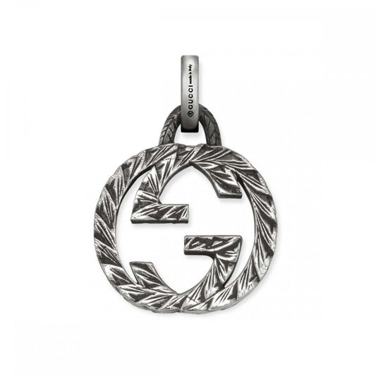 Silver Interlocking GUCCI Charm