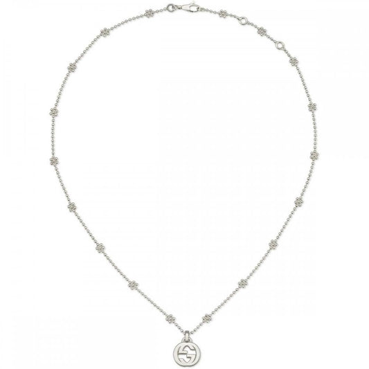 GUCCI Interlocking Sterling Silver Necklace