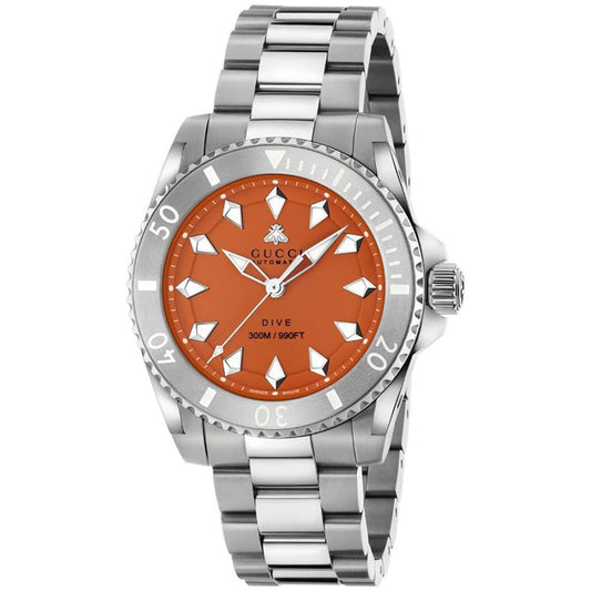 Dive Stainless Steel 40mm Orange Dial Watch