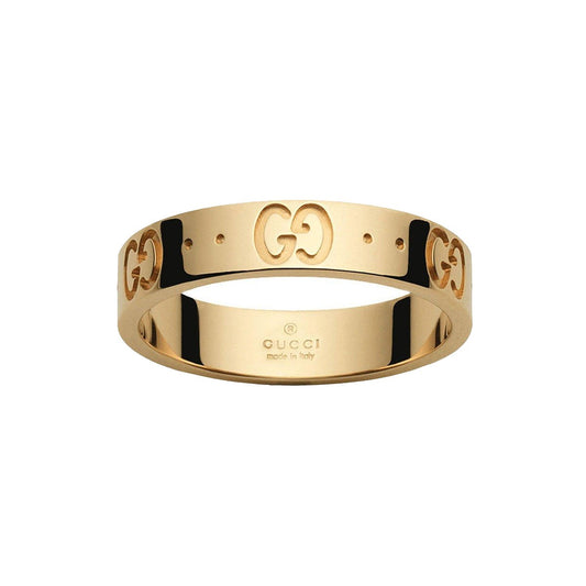 GUCCI Icon Logo 18ct Yellow Gold Ring