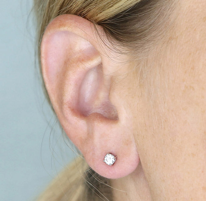 Sterling Silver Moissanite Solitaire Stud Earrings