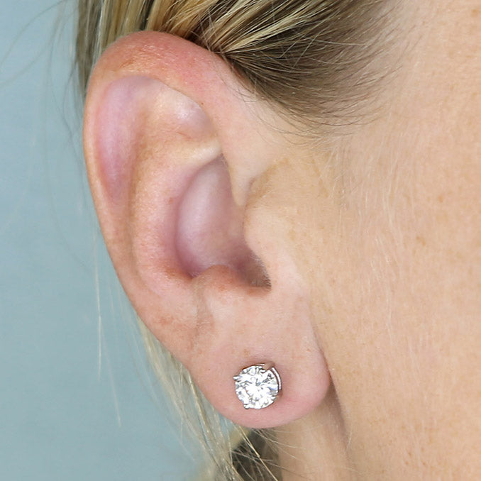 Sterling Silver Moissanite Solitaire Earrings