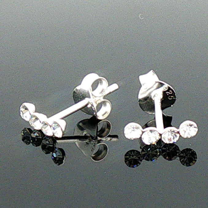 Sterling Silver Climber Stack Stud Earrings