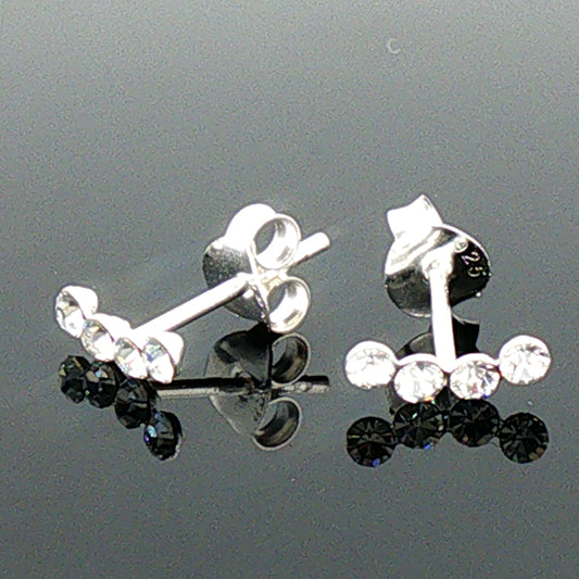 Sterling Silver Climber Stack Stud Earrings