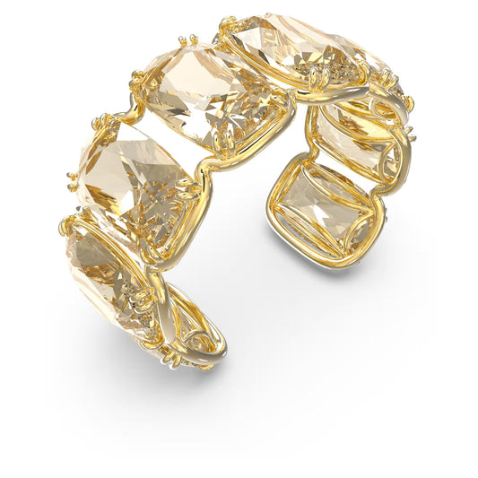 Harmonia cuff, Oversized floating crystals, Gold tone, Gold-tone plated