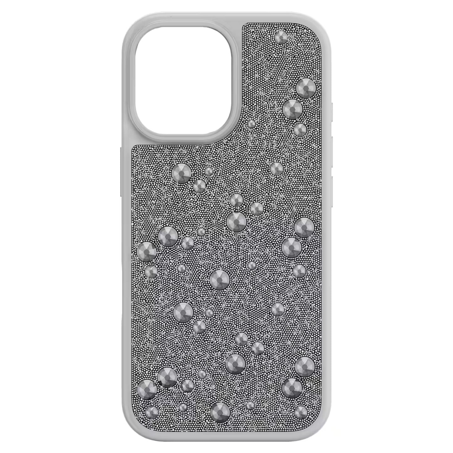 High smartphone case, Flat Back crystals, iPhone® 17, Silver Tone