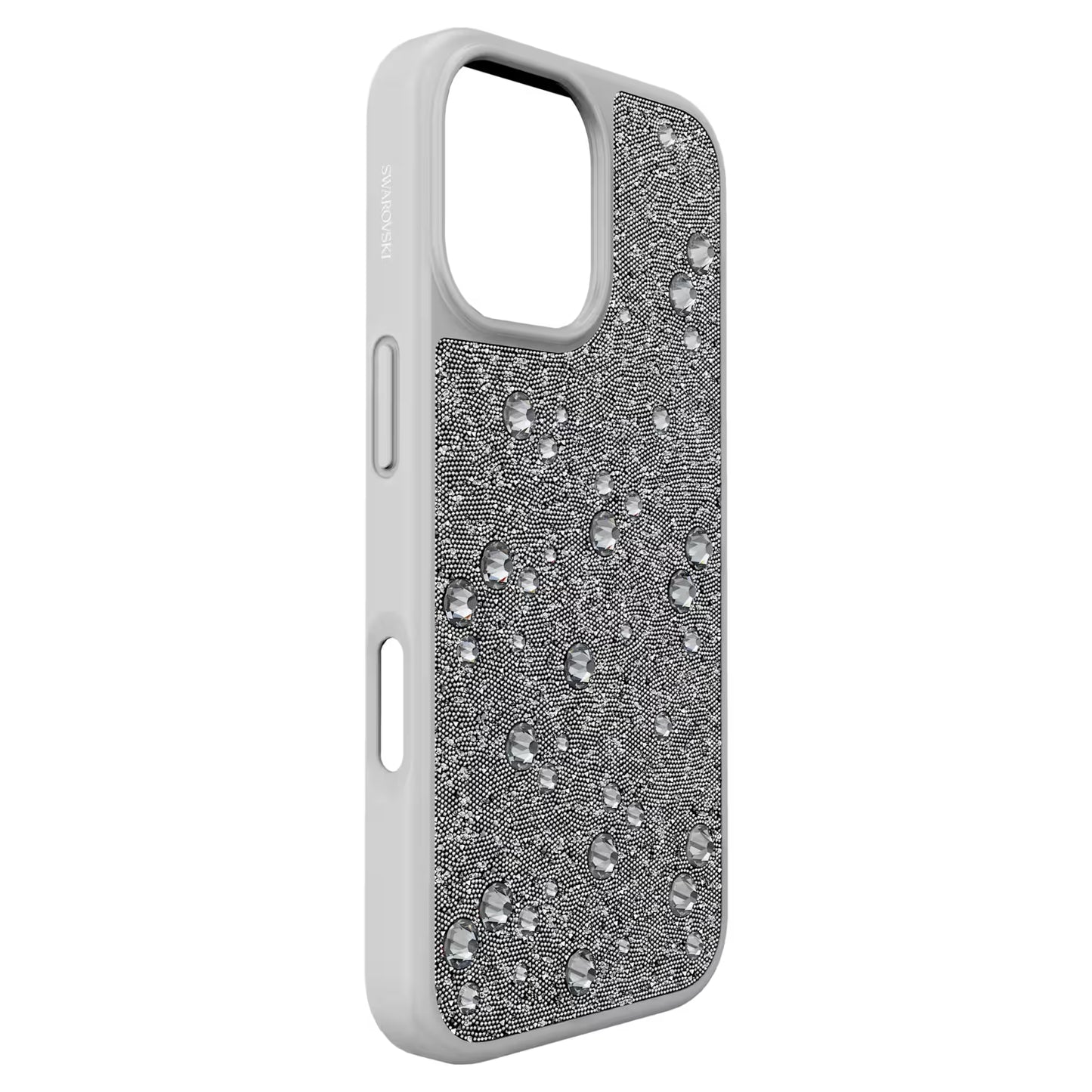High smartphone case, Flat Back crystals, iPhone® 17, Silver Tone