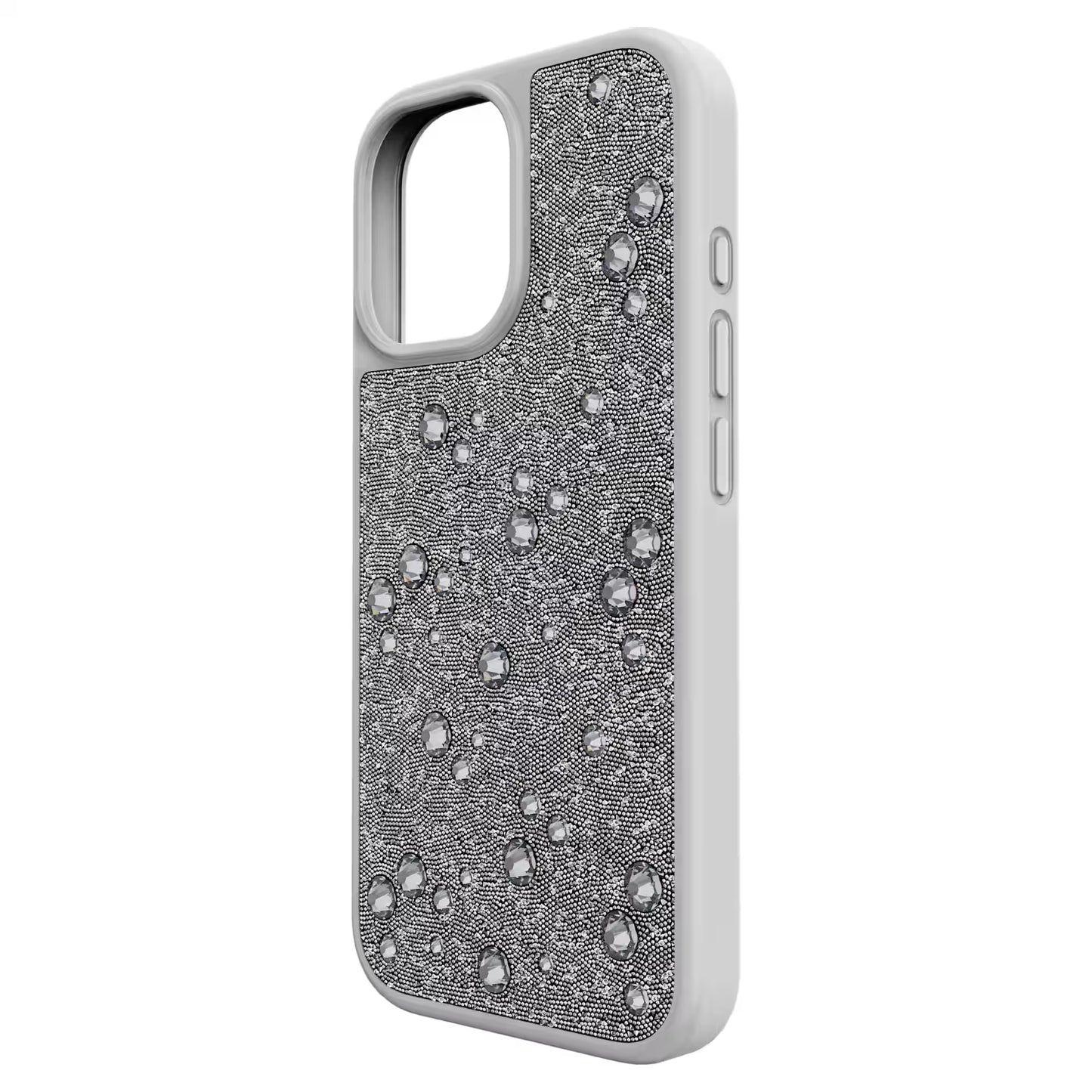 High smartphone case, Flat Back crystals, iPhone® 17, Silver Tone