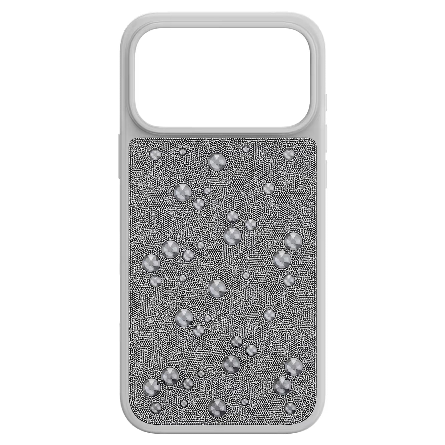 High smartphone case, Flat Back crystals, iPhone® 17 Pro Max, Silver Tone