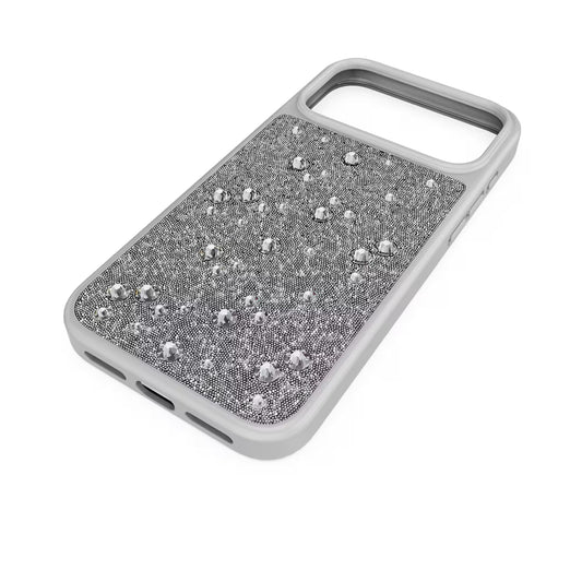 High smartphone case, Flat Back crystals, iPhone® 17 Pro, Silver Tone