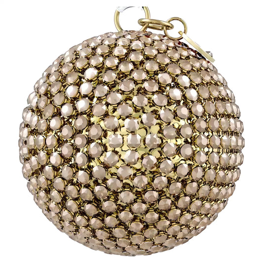 Holiday Magic Classics Crystal Mesh Ball Ornament, Gold tone