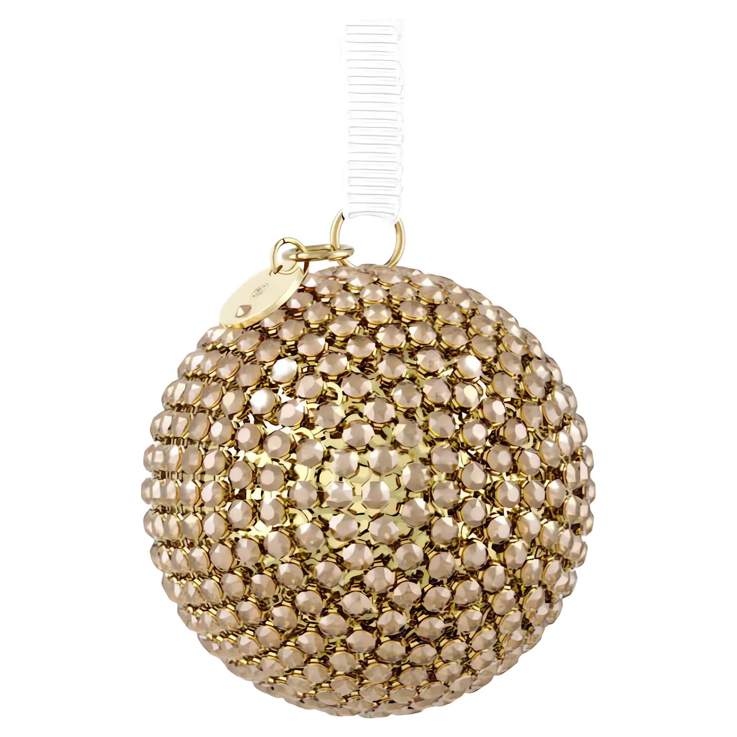Holiday Magic Classics Crystal Mesh Ball Ornament, Gold tone