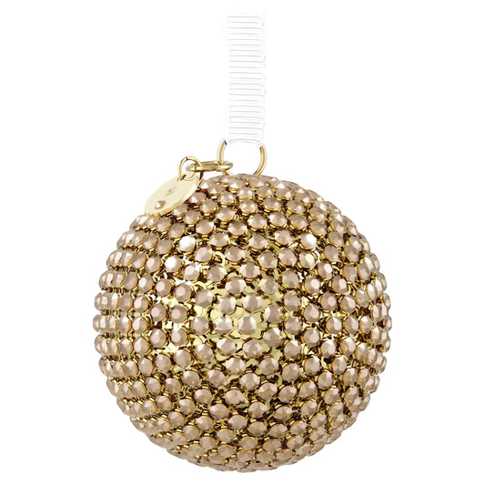 Holiday Magic Classics Crystal Mesh Ball Ornament, Gold tone
