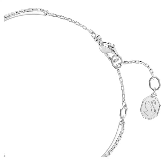 Hyperbola bangle, Infinity, White, Rhodium, M