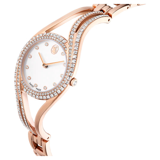 Hyperbola bangle watch, Swiss Made, Rose gold tone, Rose gold-tone finish