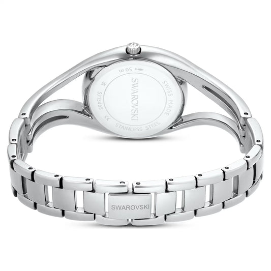 Hyperbola bangle watch, Swiss Made, Silver tone, Stainless steel