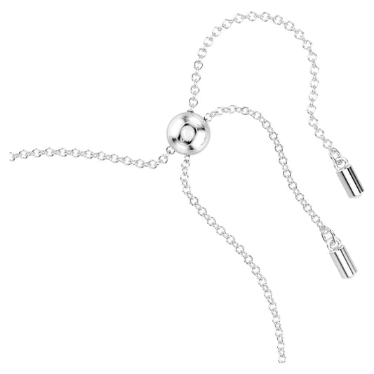 Hyperbola bracelet, Infinity and heart, White, Rhodium plated