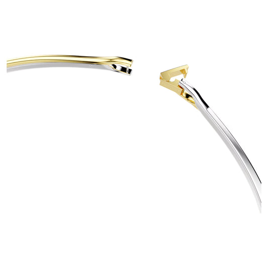 Hyperbola choker, Round cut, White, Mixed metal finish