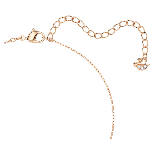 Hyperbola necklace, Infinity and heart, White, Mixed metal finish
