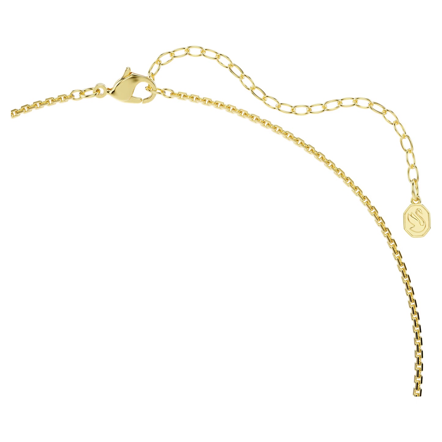 Hyperbola necklace, Round cut, White, 18K gold finish