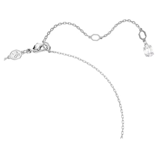 Hyperbola pendant, Infinity, White, Rhodium plated