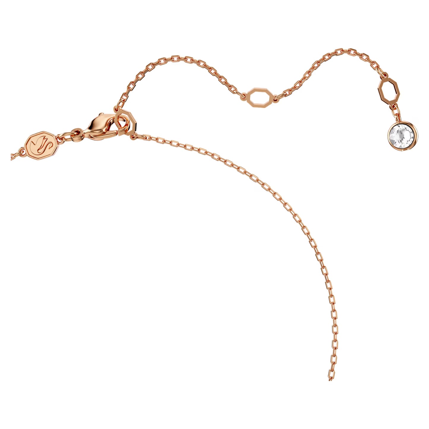 Hyperbola pendant, Pavé, Infinity, White, Rose gold-tone plated