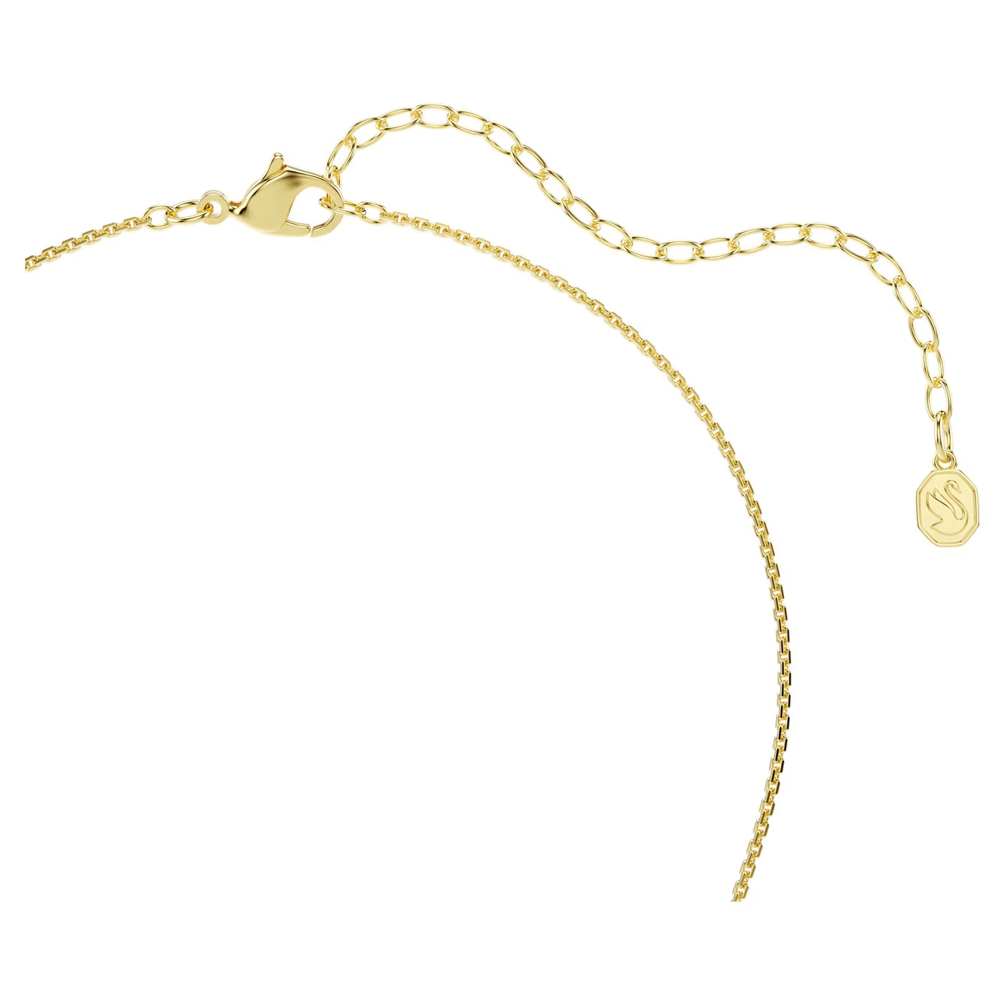 Hyperbola pendant, Round cut, White, Gold-tone plated
