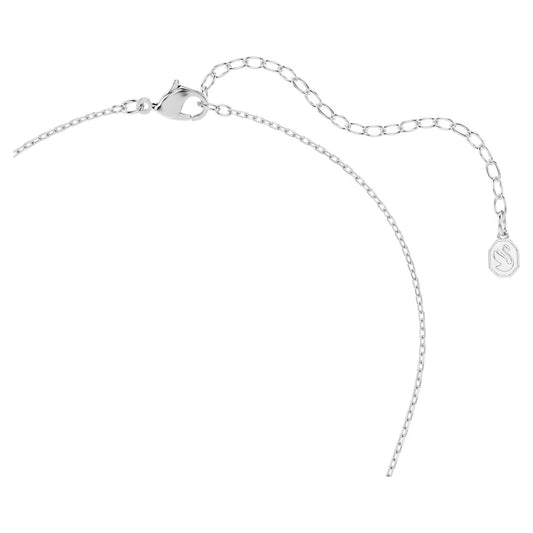 Hyperbola pendant, Round cut, White, Rhodium plated