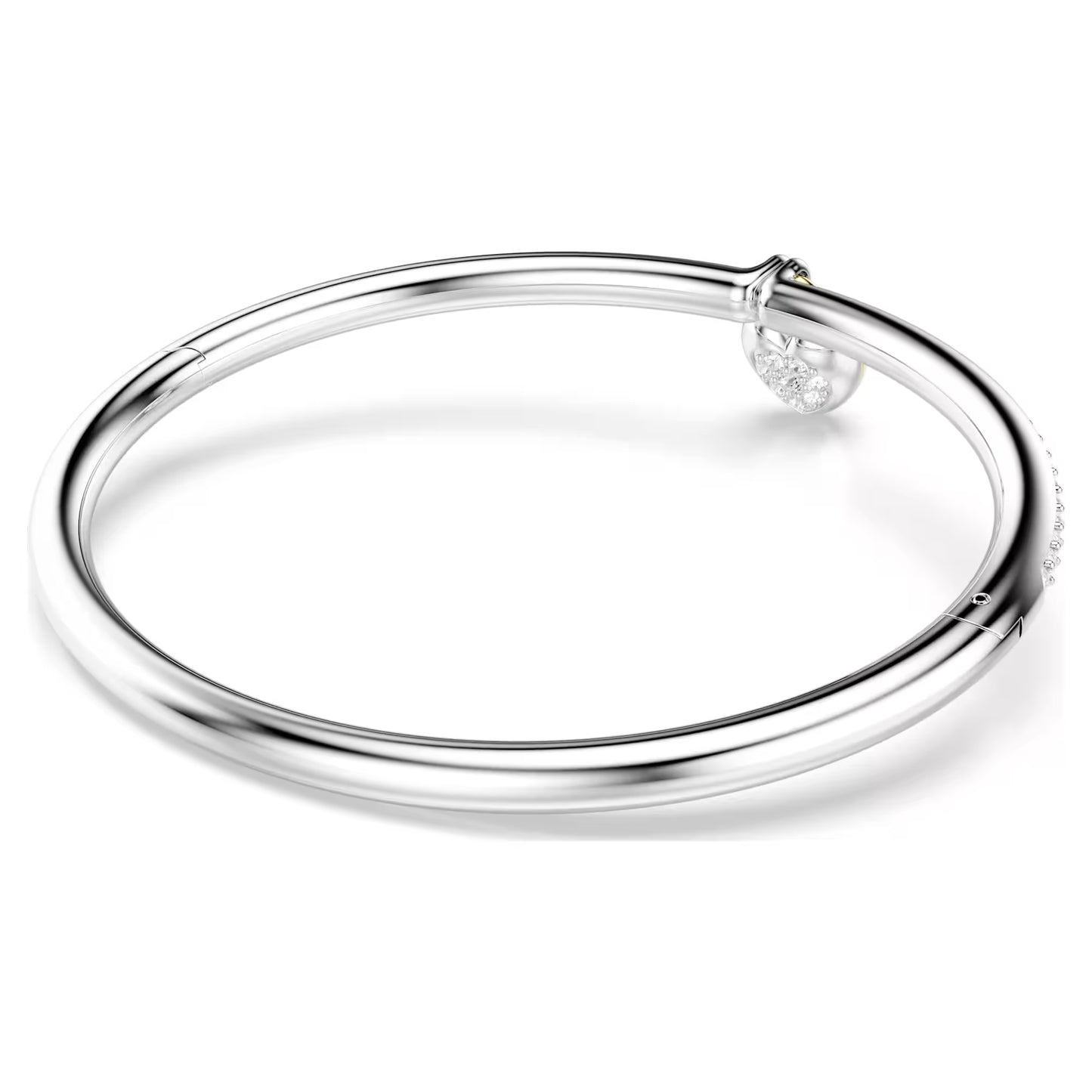 Idyllia bangle, Mixed cuts, Heart, Pink, Mixed metal finish