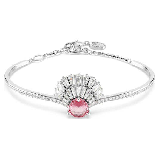 Idyllia bangle, Shell, Pink, Rhodium plated, M