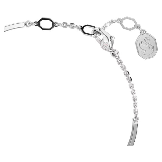Idyllia bangle, Shell, Pink, Rhodium plated, M