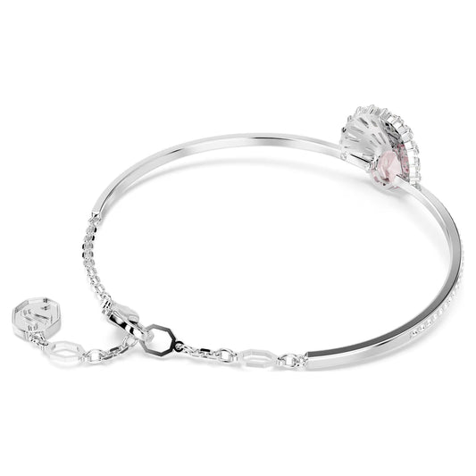 Idyllia bangle, Shell, Pink, Rhodium plated, M