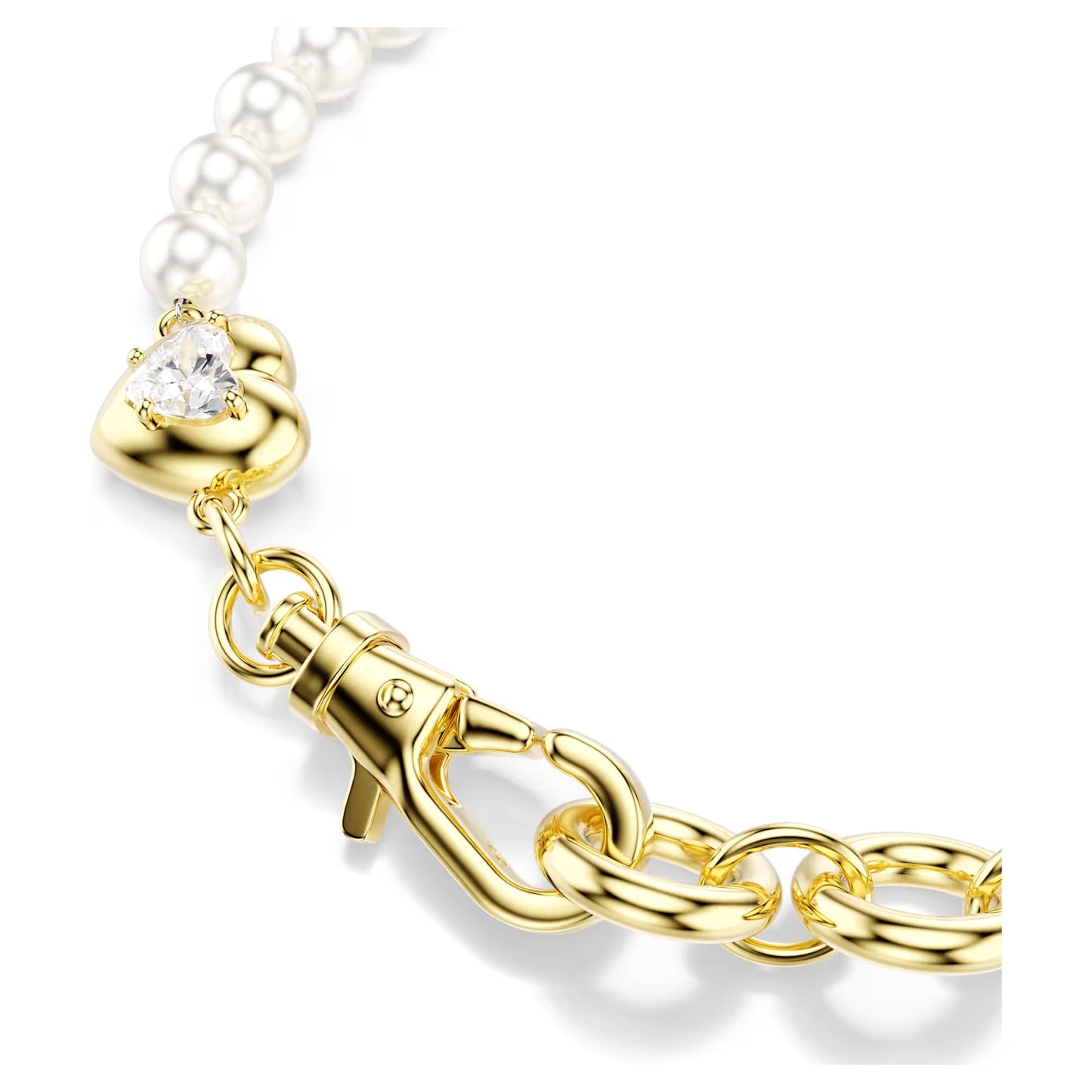 Idyllia bracelet, Crystal pearl, White, 18K gold finish