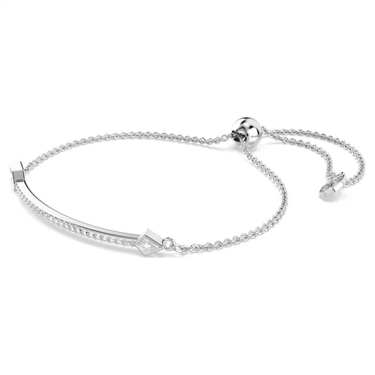 Idyllia bracelet, Mixed cuts, Arrow, White, Rhodium plated