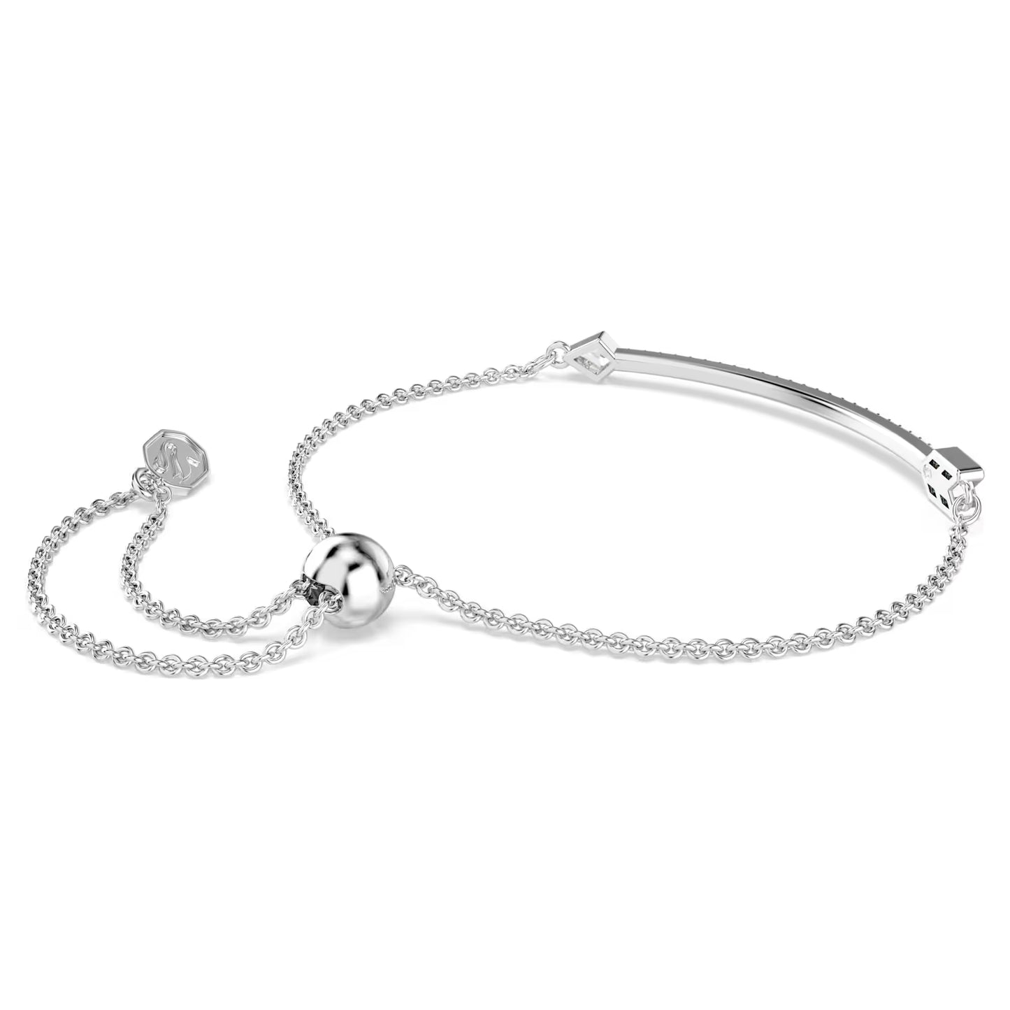 Idyllia bracelet, Mixed cuts, Arrow, White, Rhodium plated