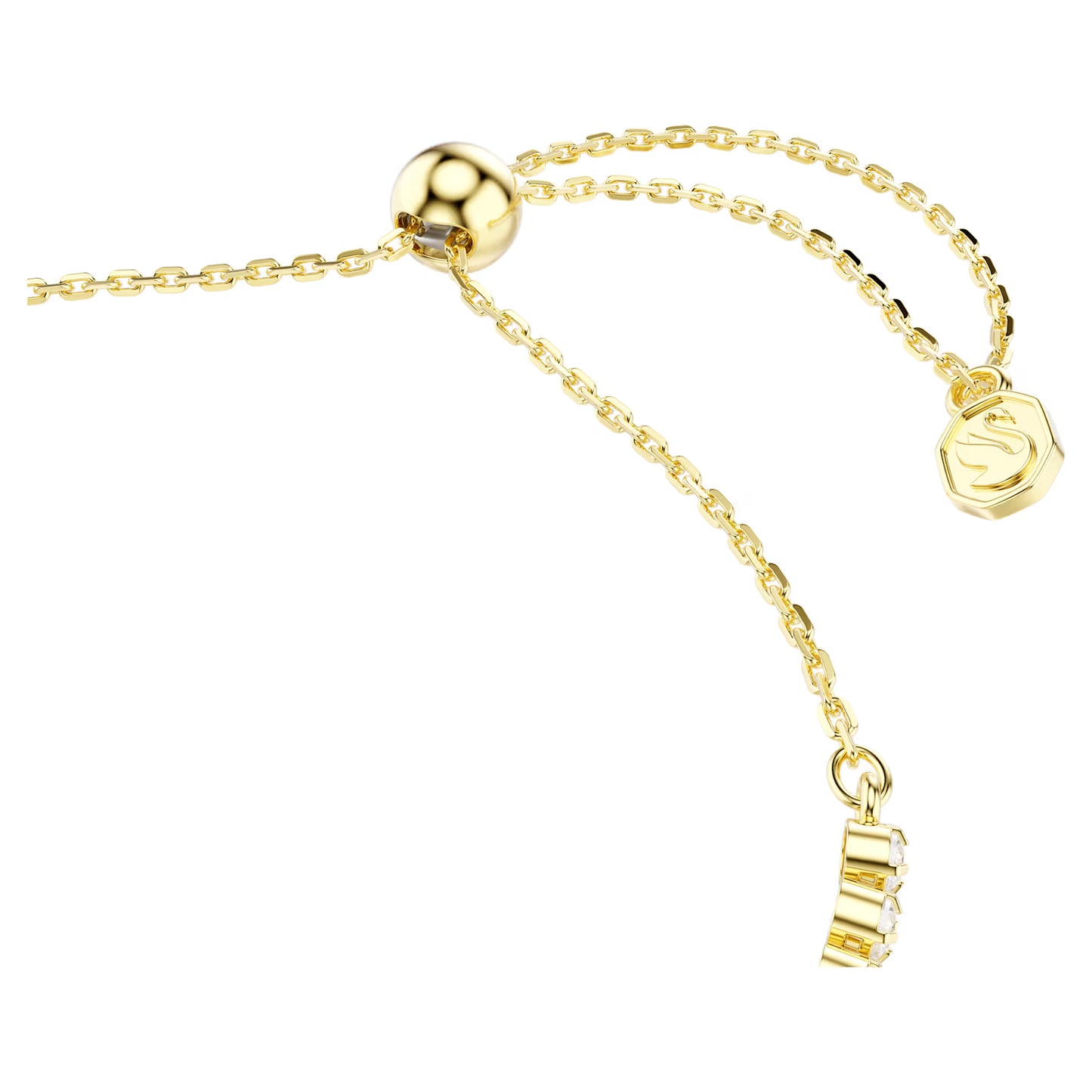 Idyllia bracelet, Mixed cuts, Heart with arrow, White, Gold-tone plated