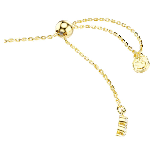 Idyllia bracelet, Mixed cuts, Heart with arrow, White, Gold-tone plated