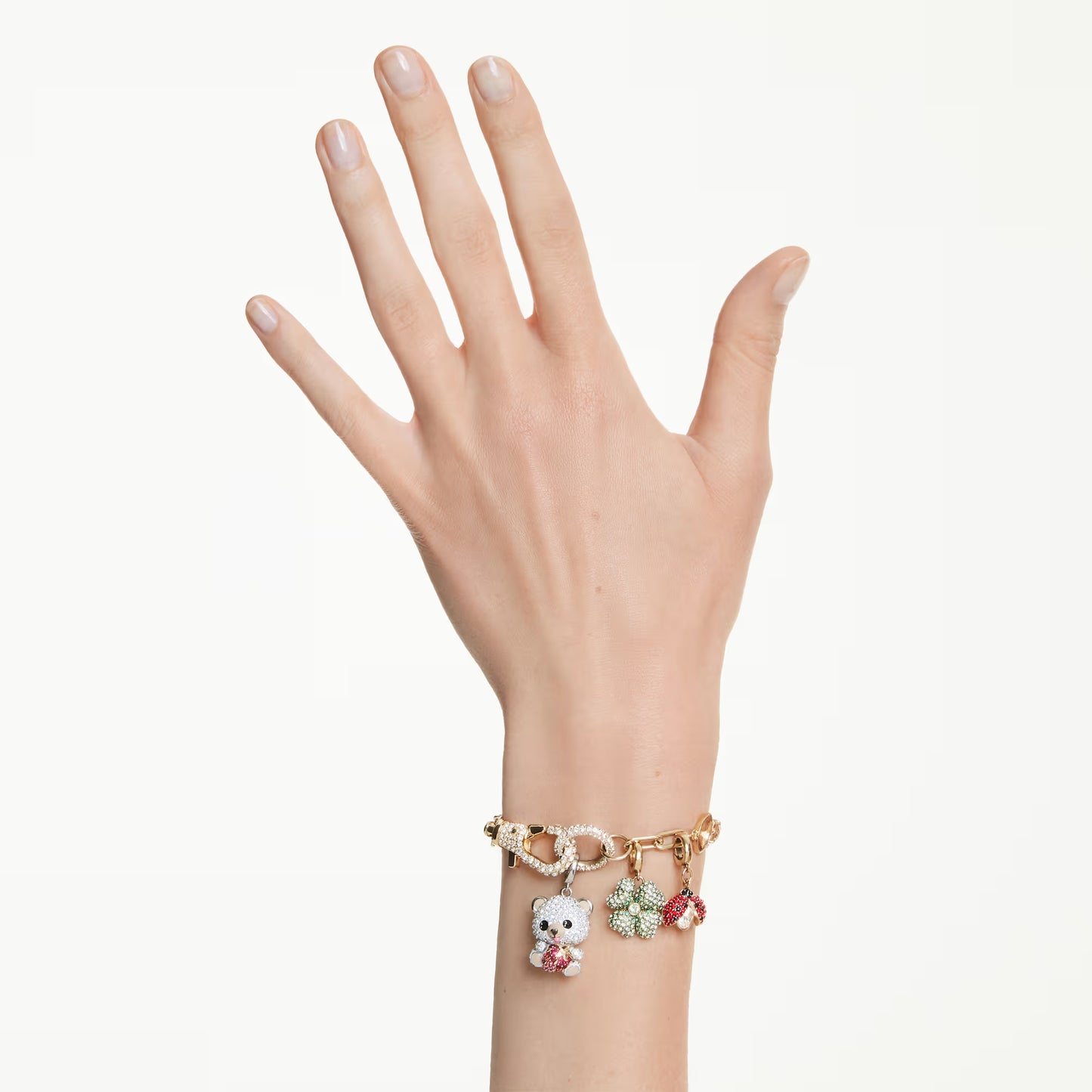 Idyllia bracelet, Mixed cuts, Mixed motifs, Multicoloured, 18K gold finish