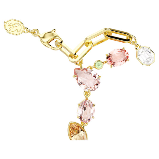 Idyllia bracelet, Mixed cuts, Mixed motifs, Multicoloured, 18K gold finish